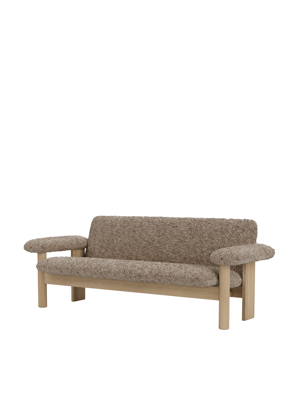Brasilia Sofa, 2 Seater, Natural Oak Base with Sheepskin