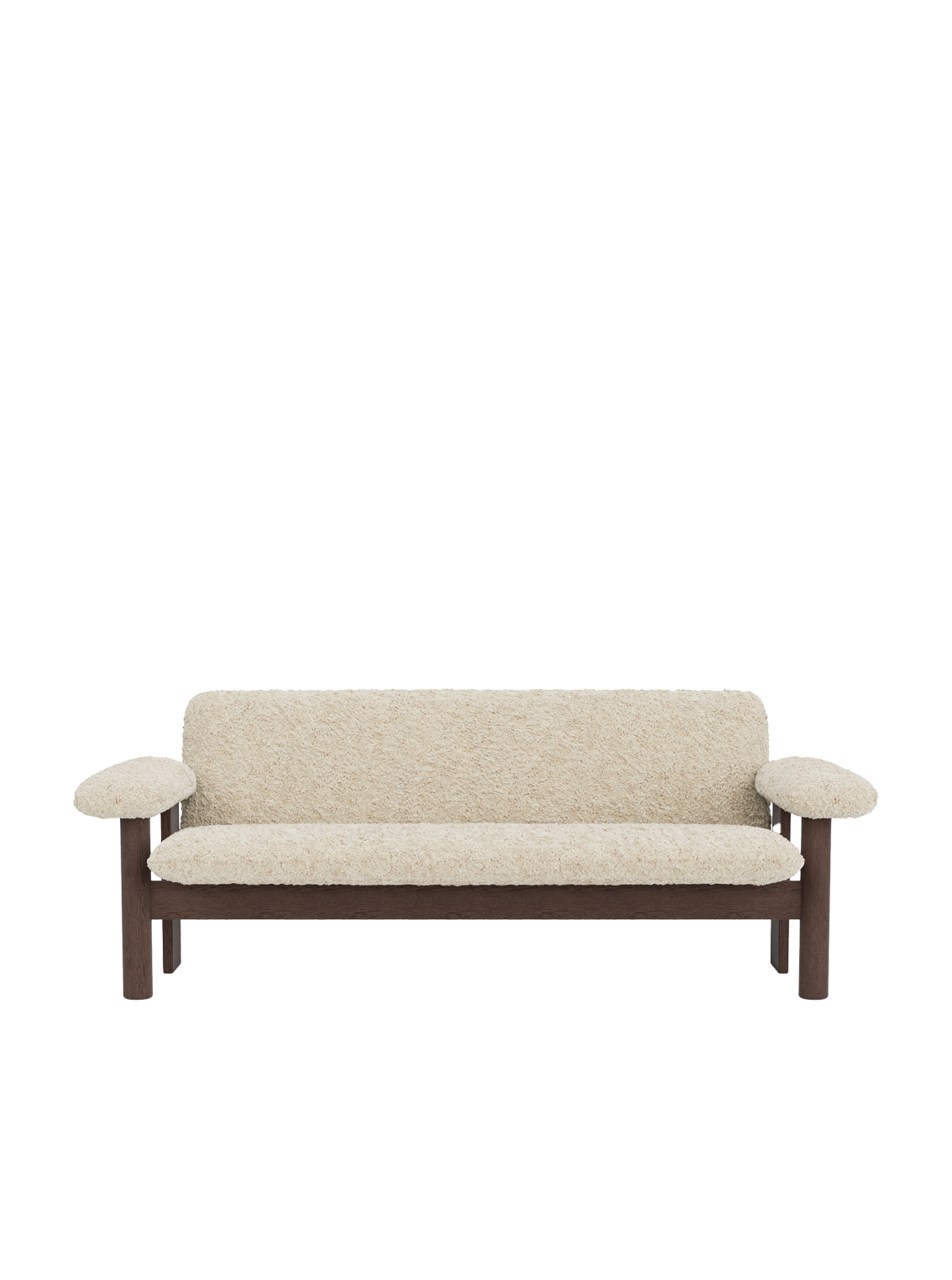 Brasilia Sofa, 2 Seater, Dark Stained Oak Base with Sheepskin