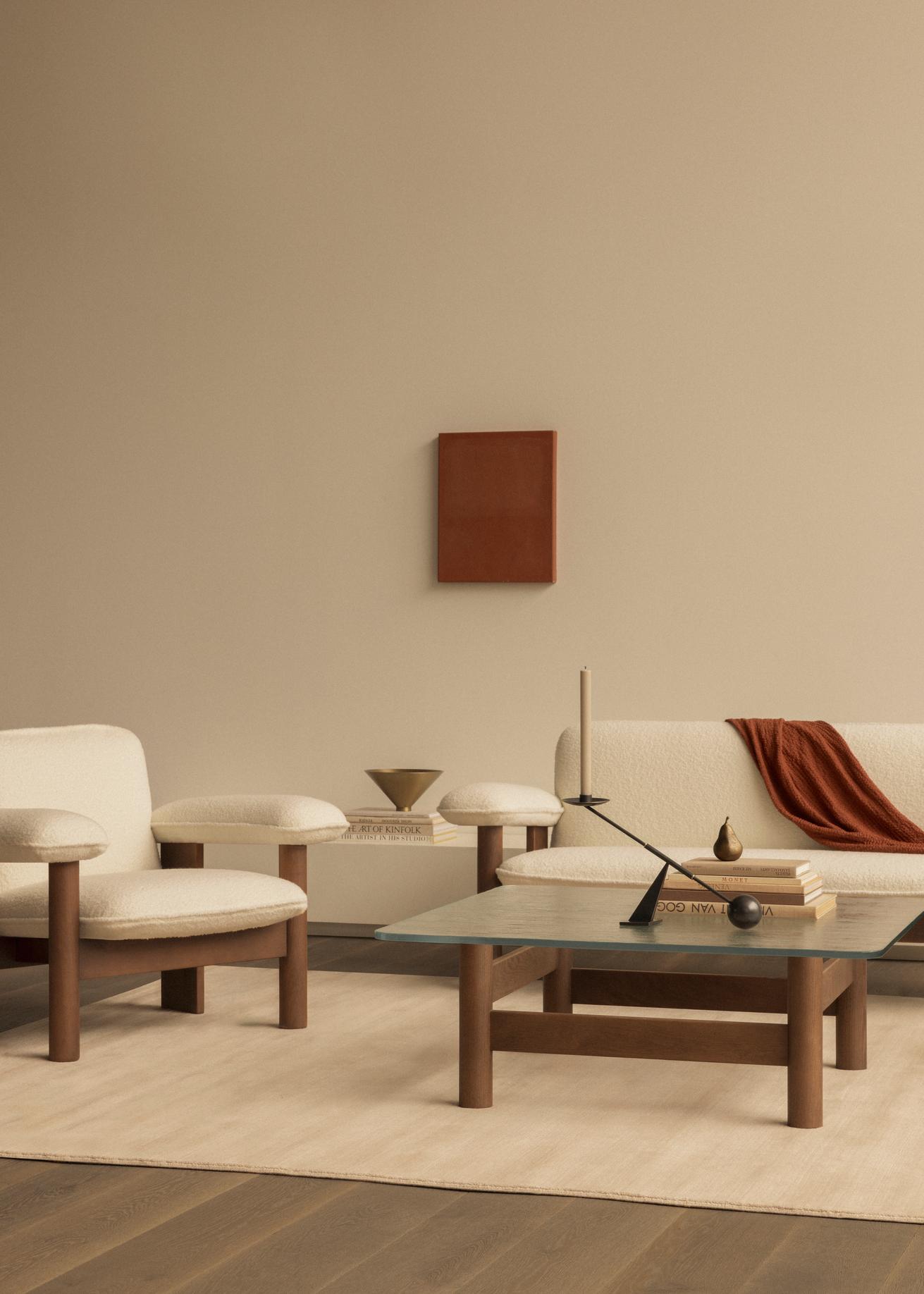 Brasilia Lounge Chair, Low Back, Dark Stained Oak Base