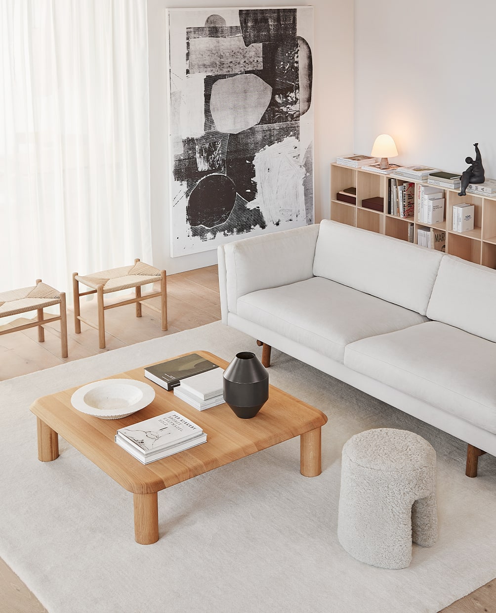 Earth Bamboo Rug, Soft Grey