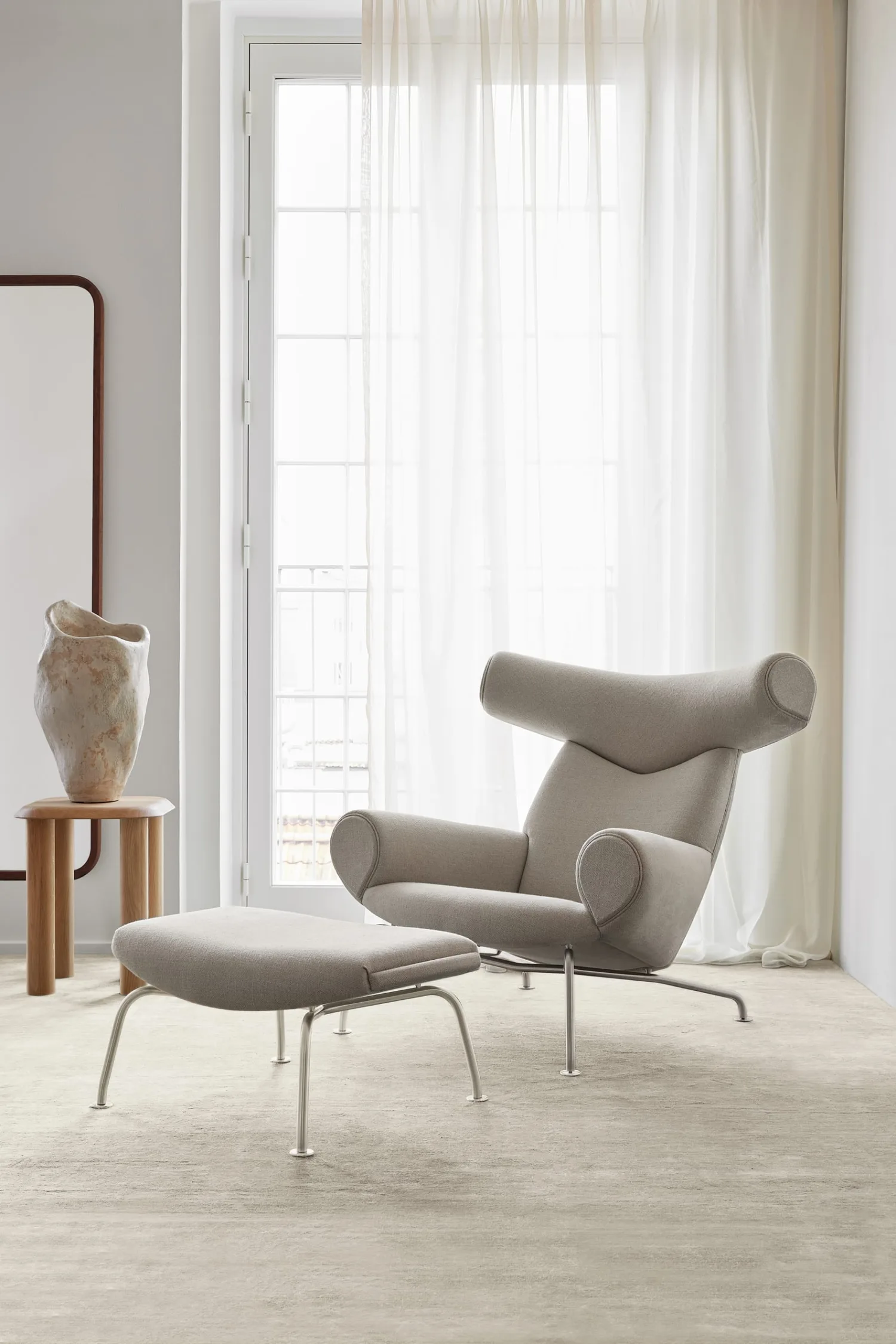 Earth Bamboo Rug, Soft Grey