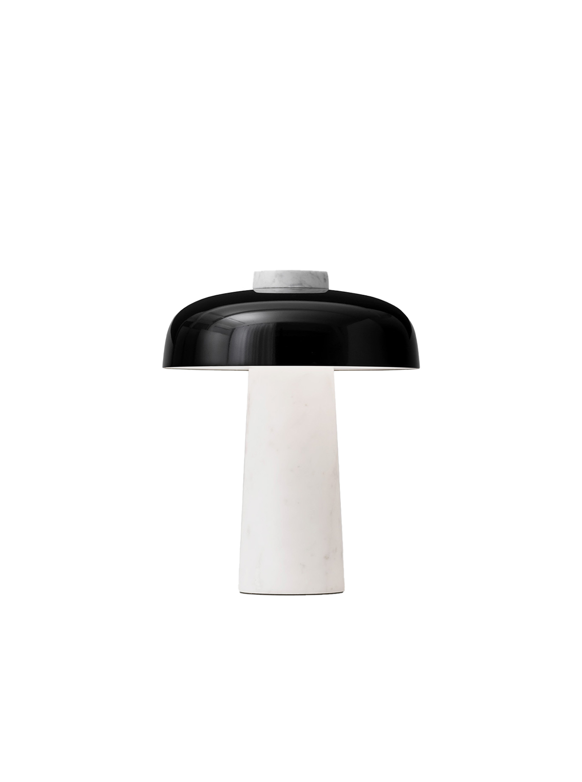 Reverse Table Lamp, Carrara Marble, Black