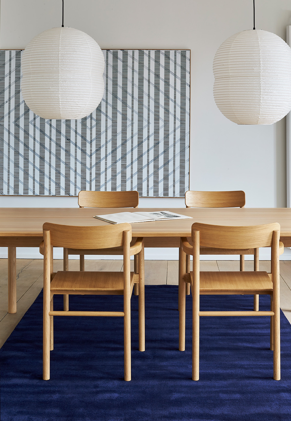 Earth Bamboo Rug, Vibrant Blue
