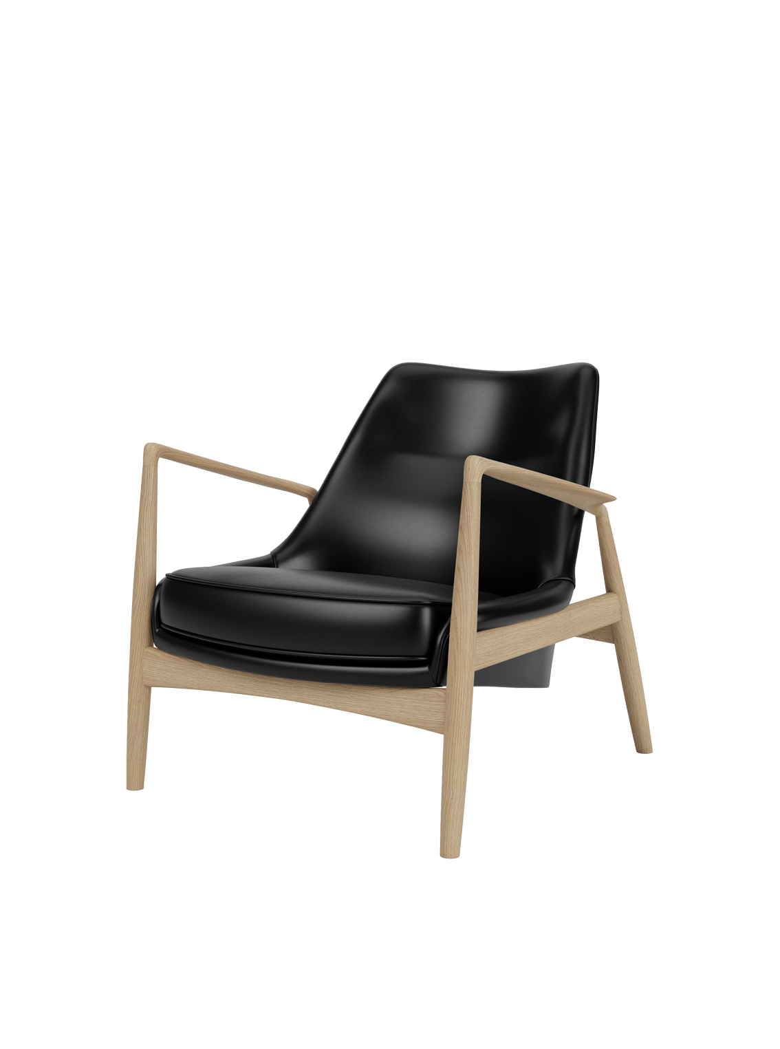 The Seal Lounge Chair, Low Back, Natural Oak Base