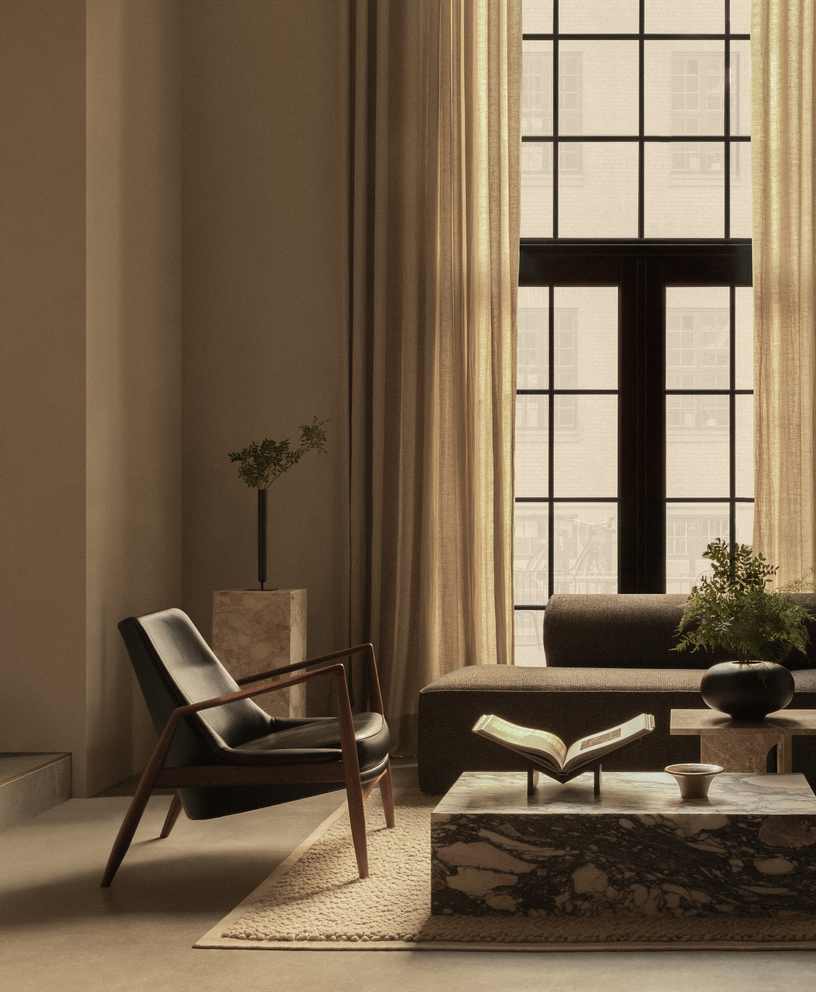 The Seal Lounge Chair, Low Back, Walnut Base