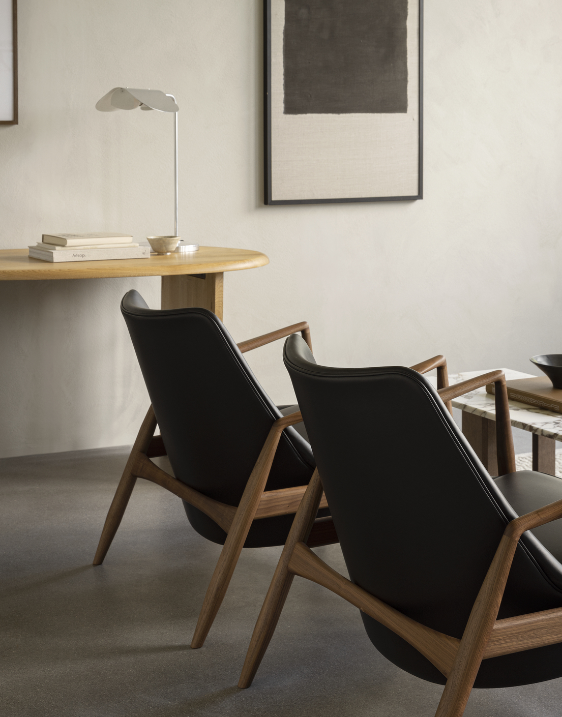 The Seal Lounge Chair, High Back, Walnut Base