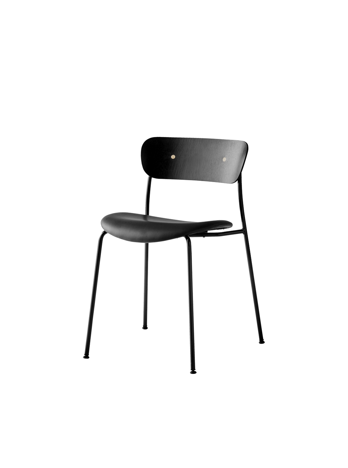 Pavilion Chair AV3, Noble Leather, Seat Upholstery, Black Base / Oak