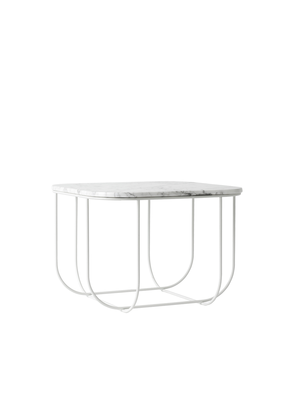 Cage Table, White Marble / White (Display)