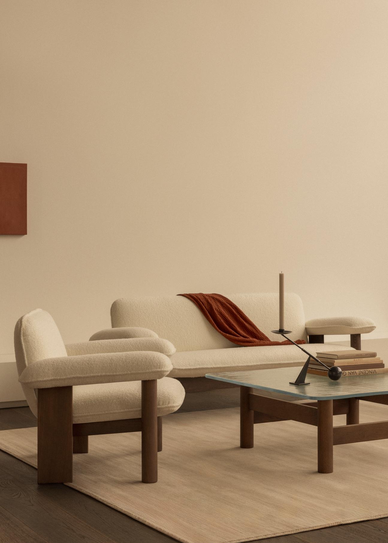 Brasilia Lounge Chair, Low Back, Dark Stained Oak Base
