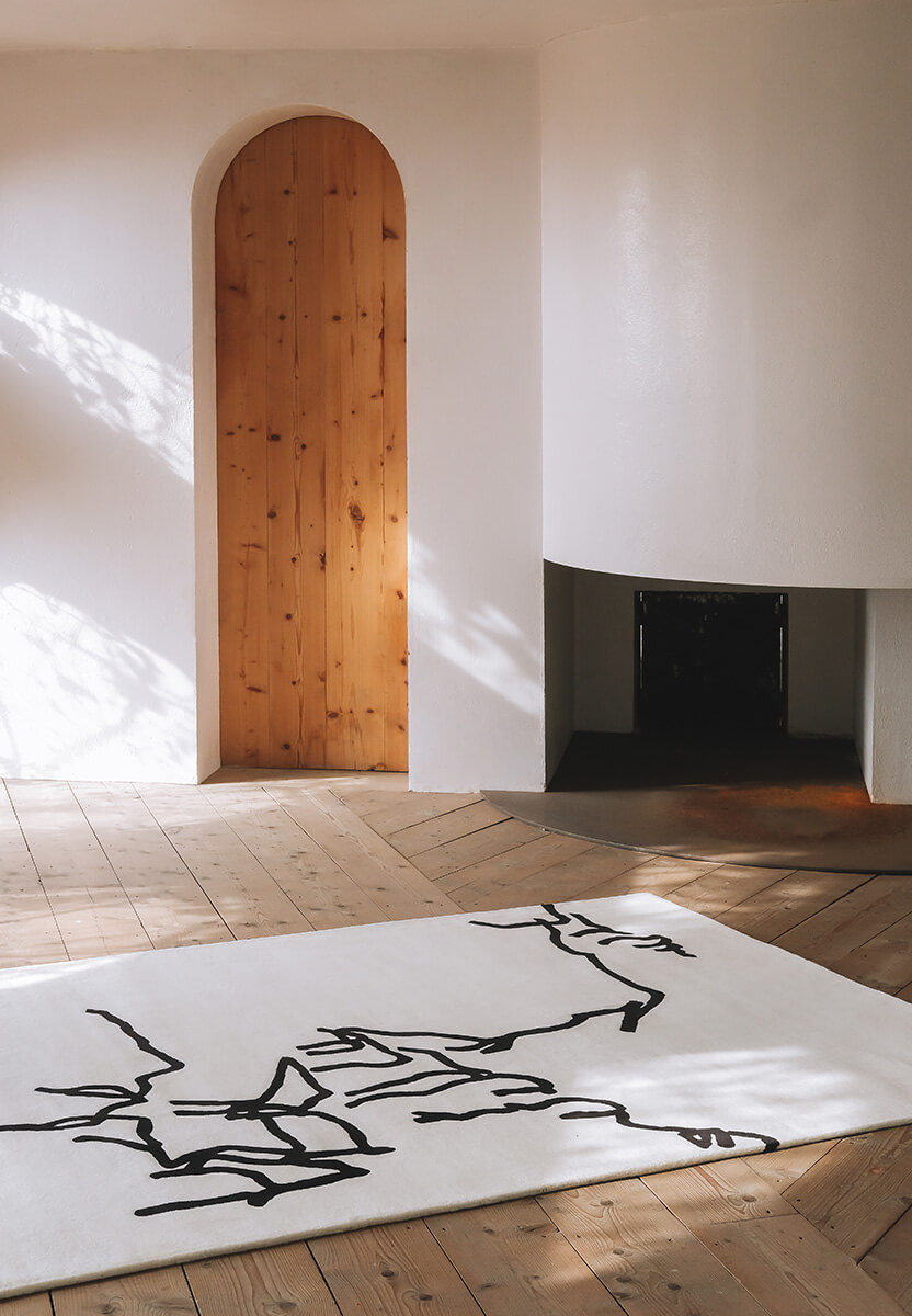 Chillida Rug, Dibujo tinta 1957, 178×240 cm