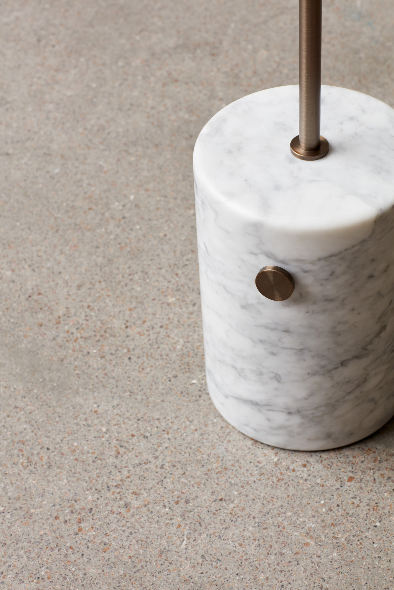 JWDA Floor Lamp, Carrara Marble, Bronzed Brass