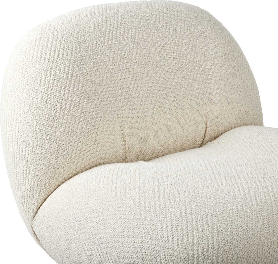 Pacha Lounge Chair, Pearl Gold Base, Dora Boucle 001
