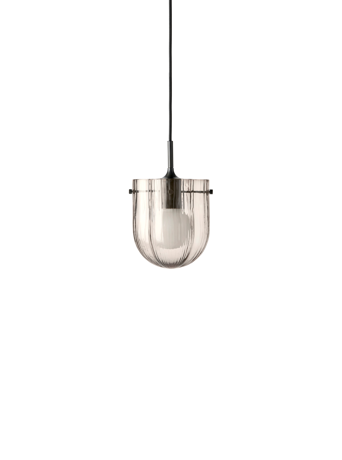 Seine Pendant, Antique Brass Base, Smoke Shade