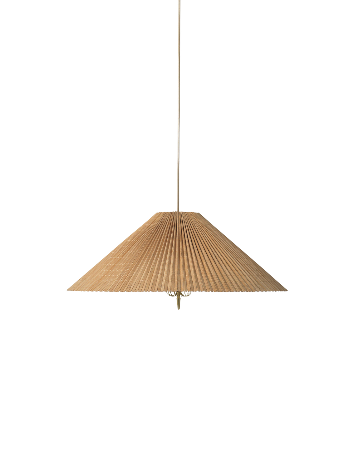 1972 Pendant, Brass Base, Bamboo Shade