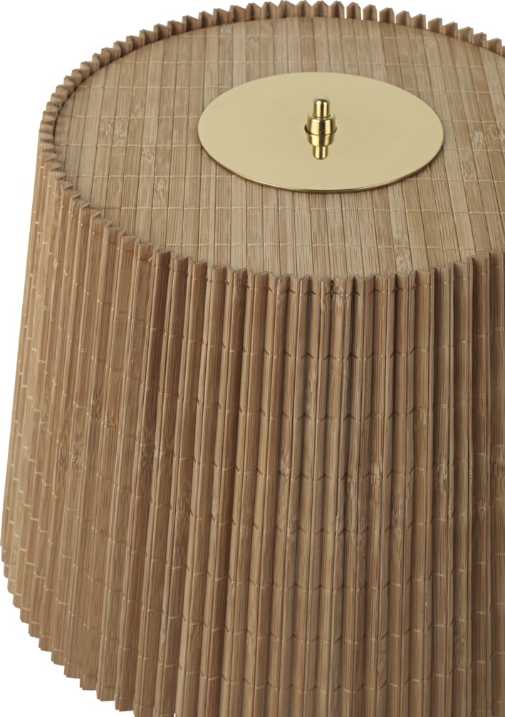 9205 Table Lamp, Brass Base, Bamboo Shade