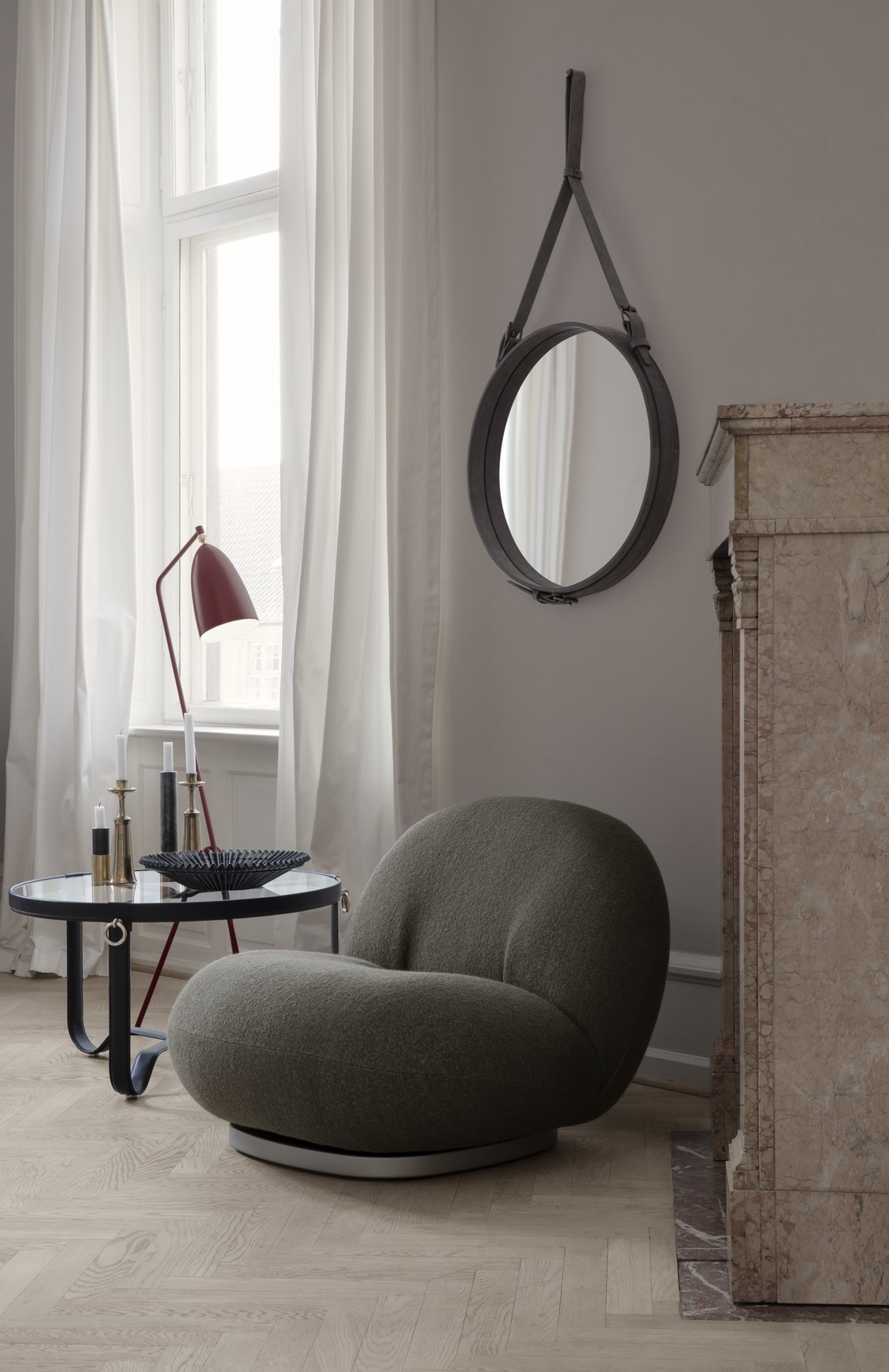 Adnet Wall Mirror, Circular, Ø58