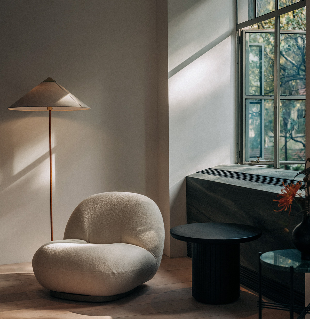 Moon Lounge Table, Ø60, Wood Top & Base