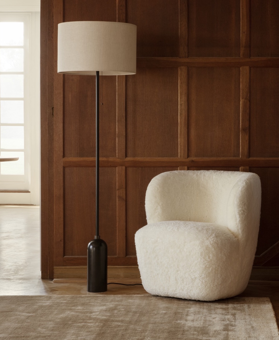 Gravity Floor Lamp, Black Marble Base