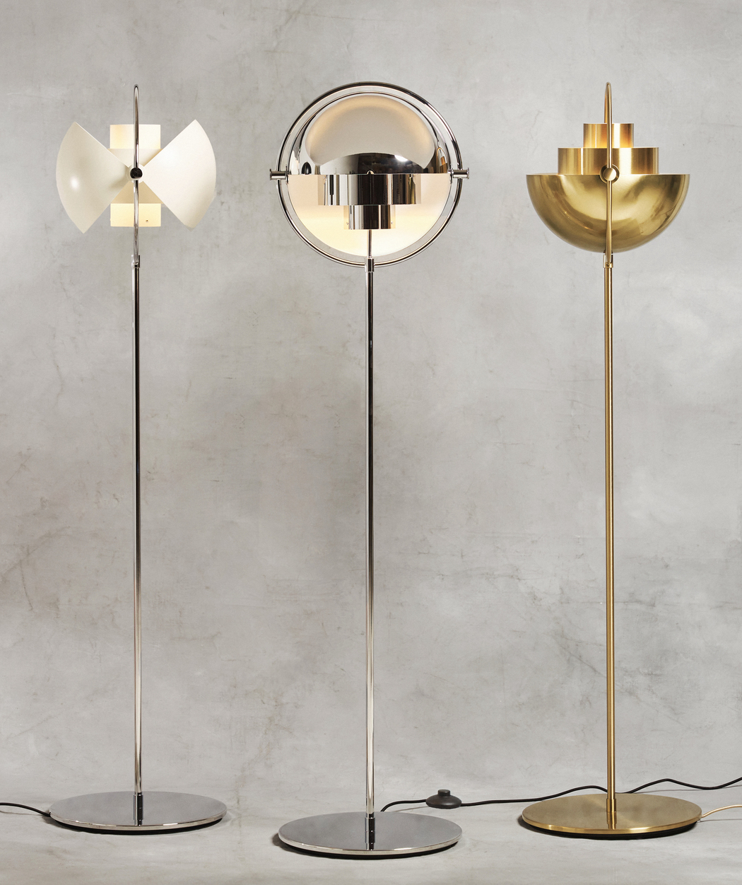 Multi-Lite Floor Lamp, Chrome Base