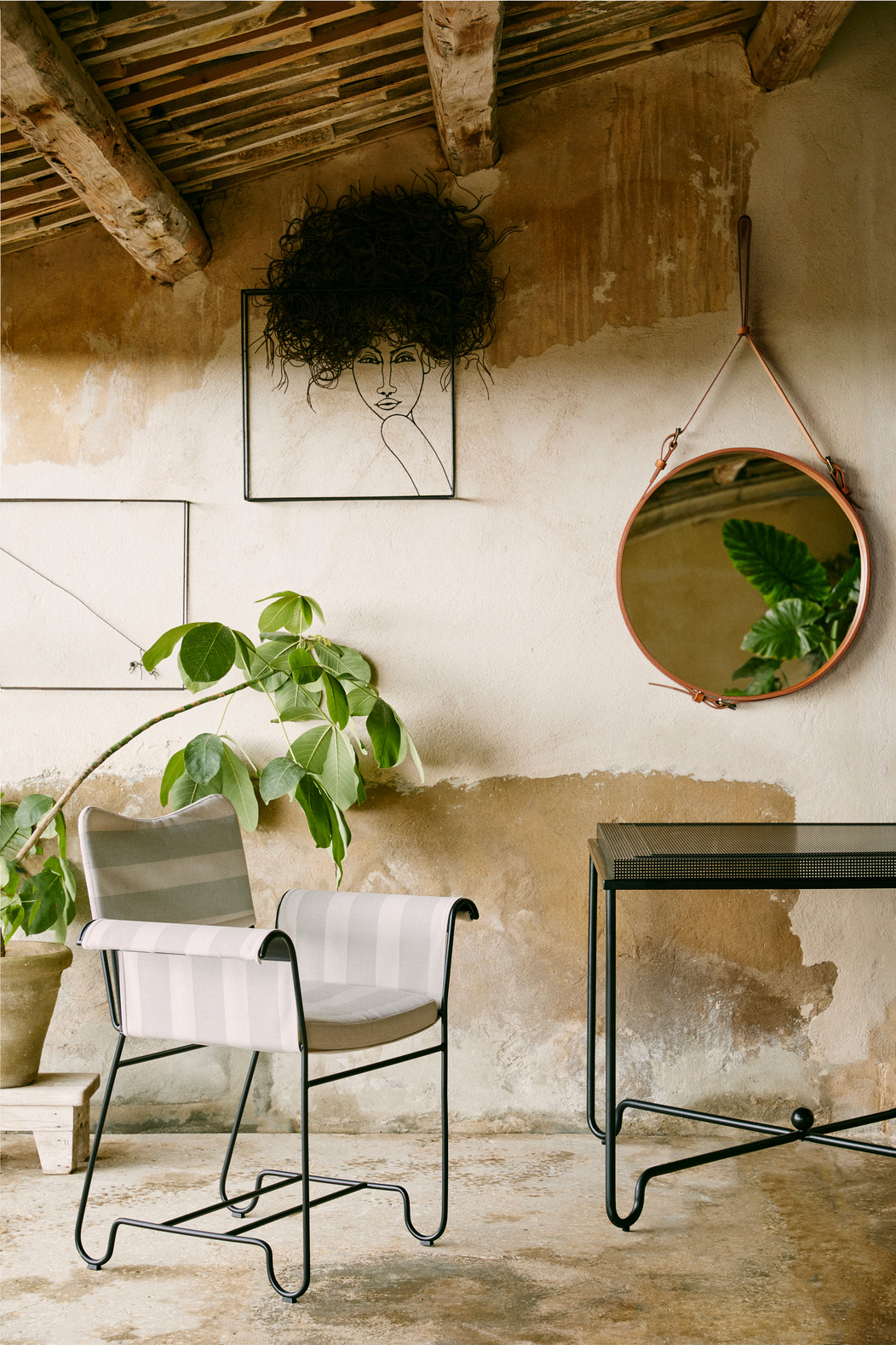 Adnet Wall Mirror, Circular, Ø58