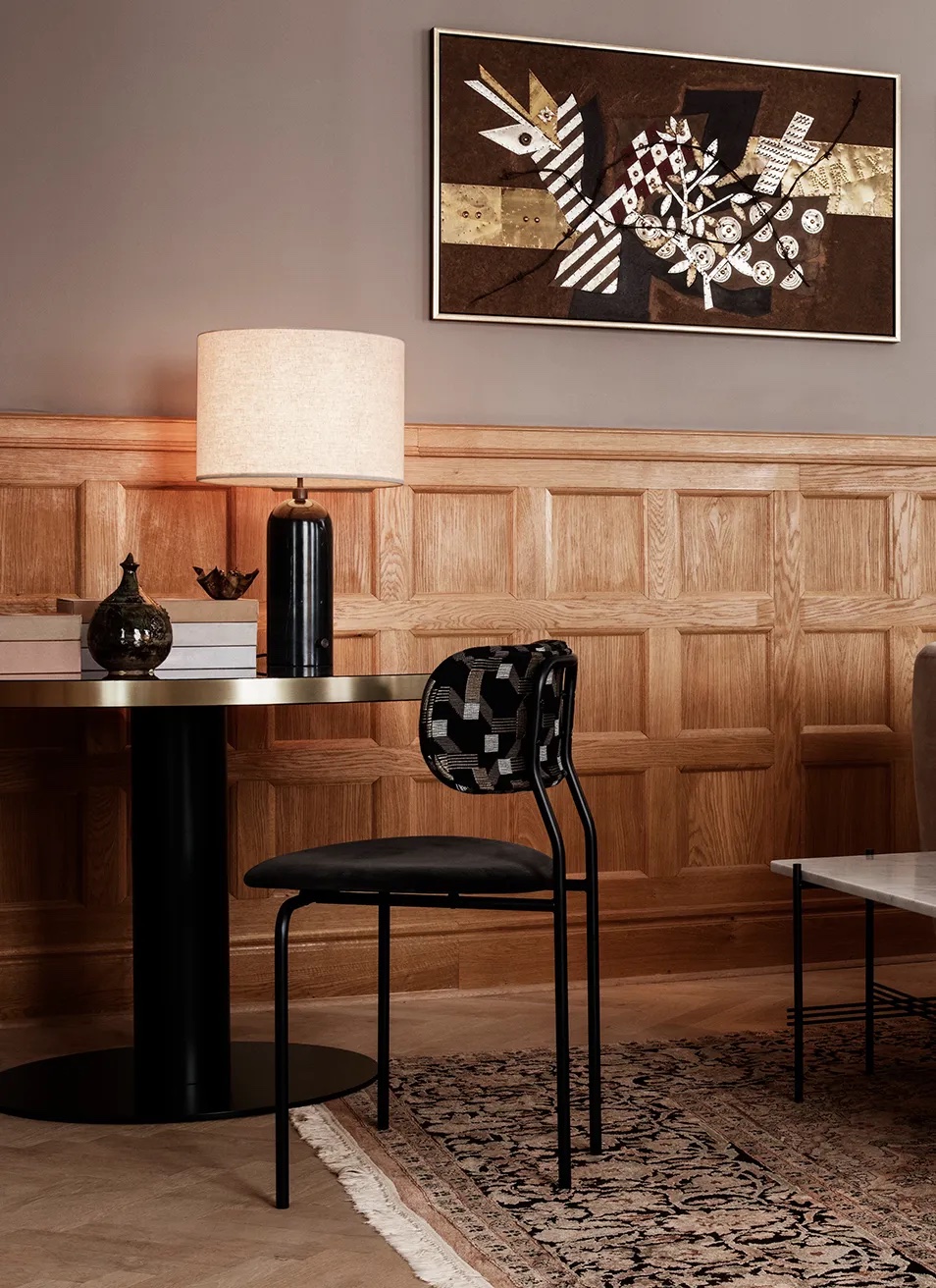 Gravity Table Lamp, Small, Black Marble Base