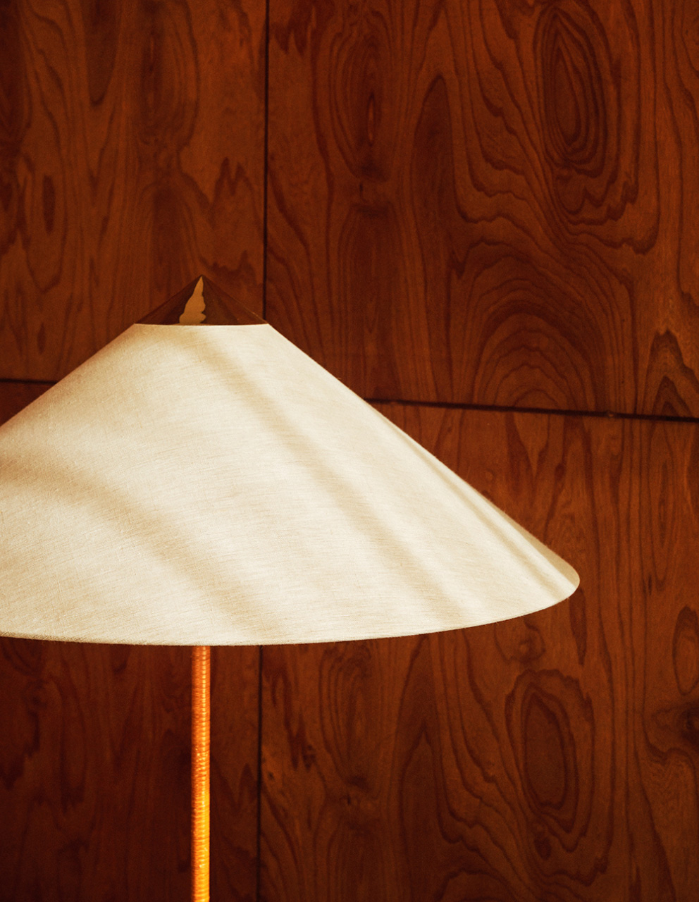 9602 Floor Lamp, Brass Base, Canvas Shade