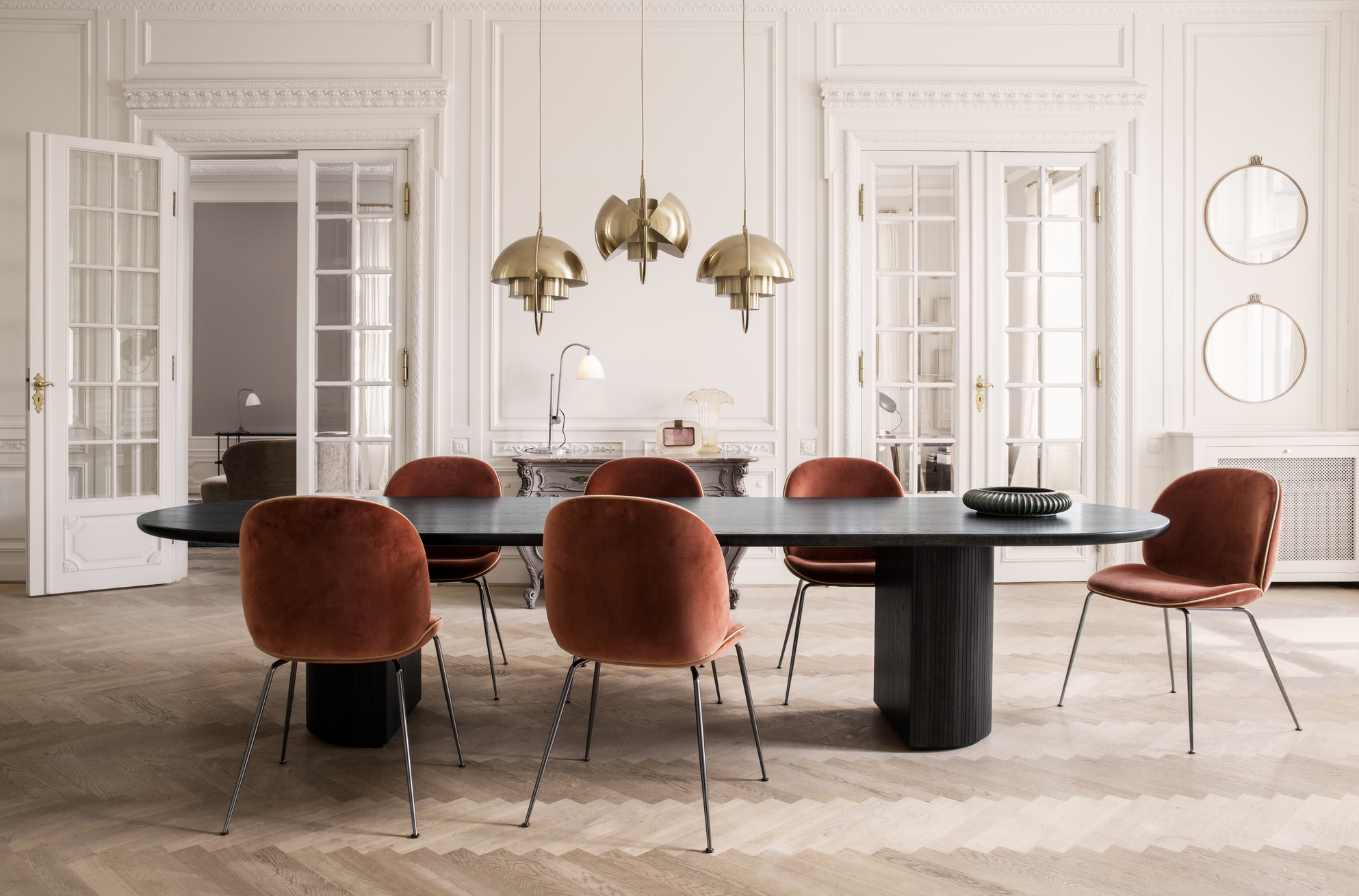 Moon Dining Table, Elliptical, 290x105, Wood Top & Base
