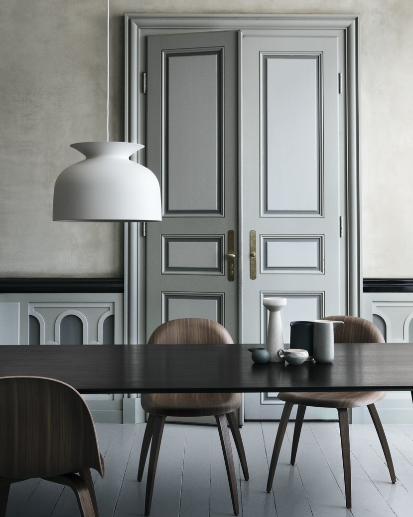 GUBI 3D Dining Chair, Un-Upholstered, Wood Base & Shell