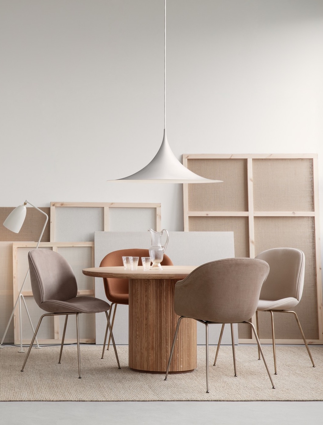 Moon Dining Table, Ø120, Wood Top & Base