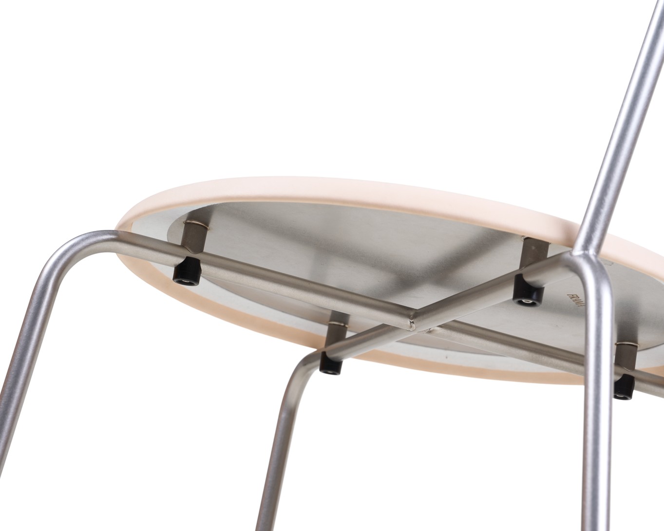 Petit Rond Chair, Stainless Steel/ Natural Leather