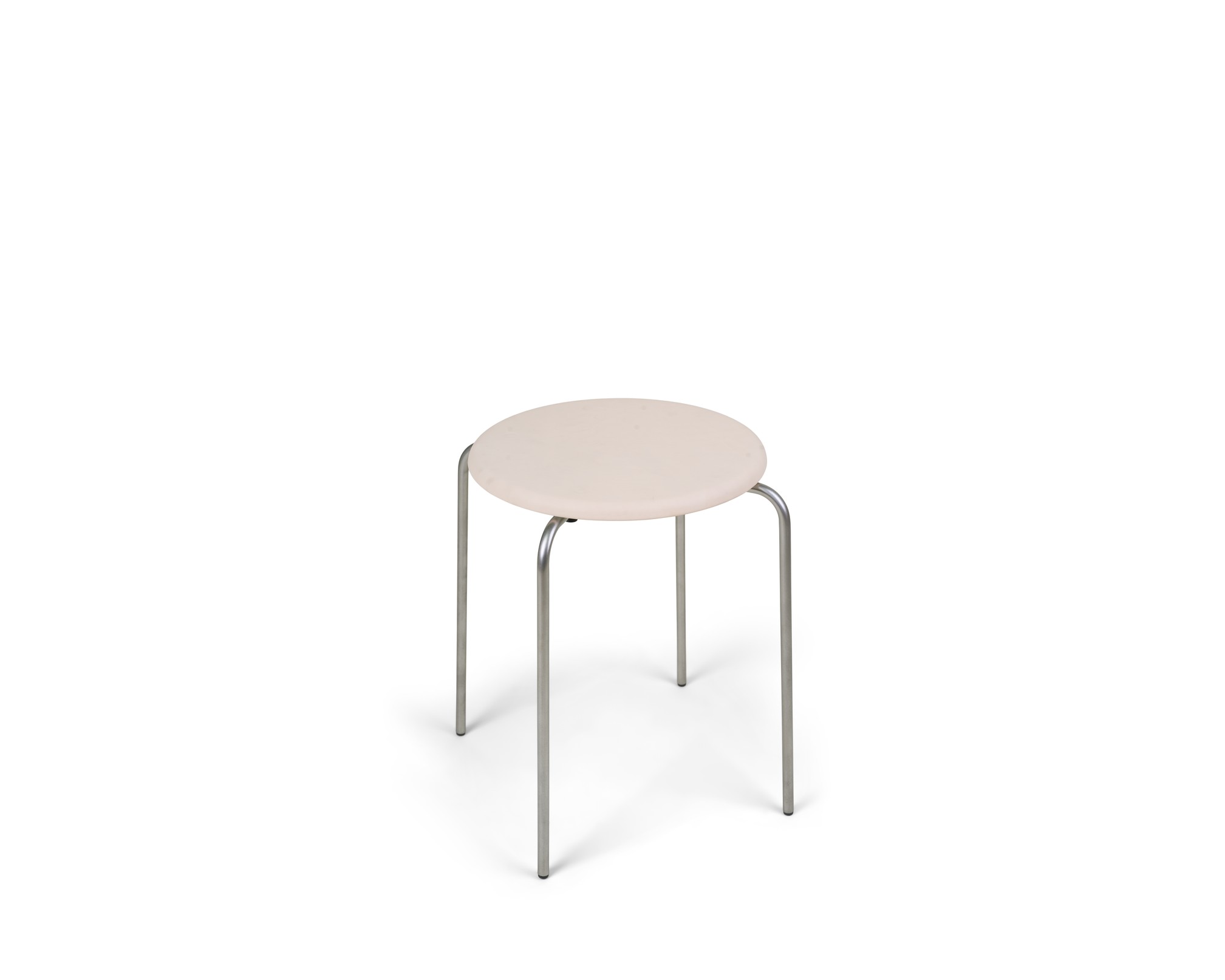 Petit Rond Stool, Stainless Steel/ Natural Leather