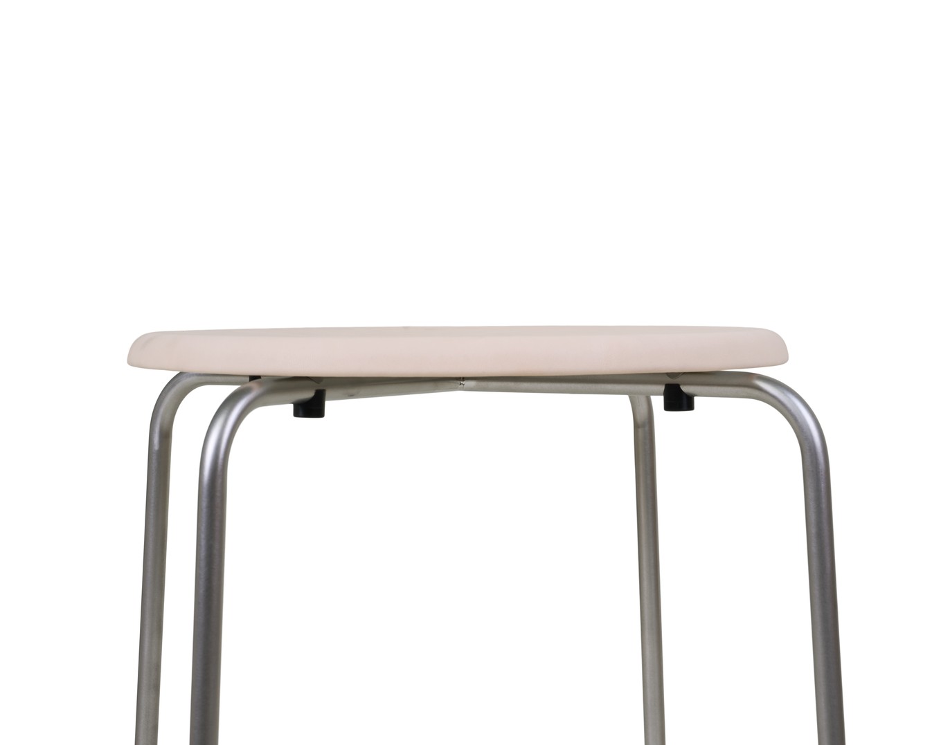 Petit Rond Stool, Stainless Steel/ Natural Leather