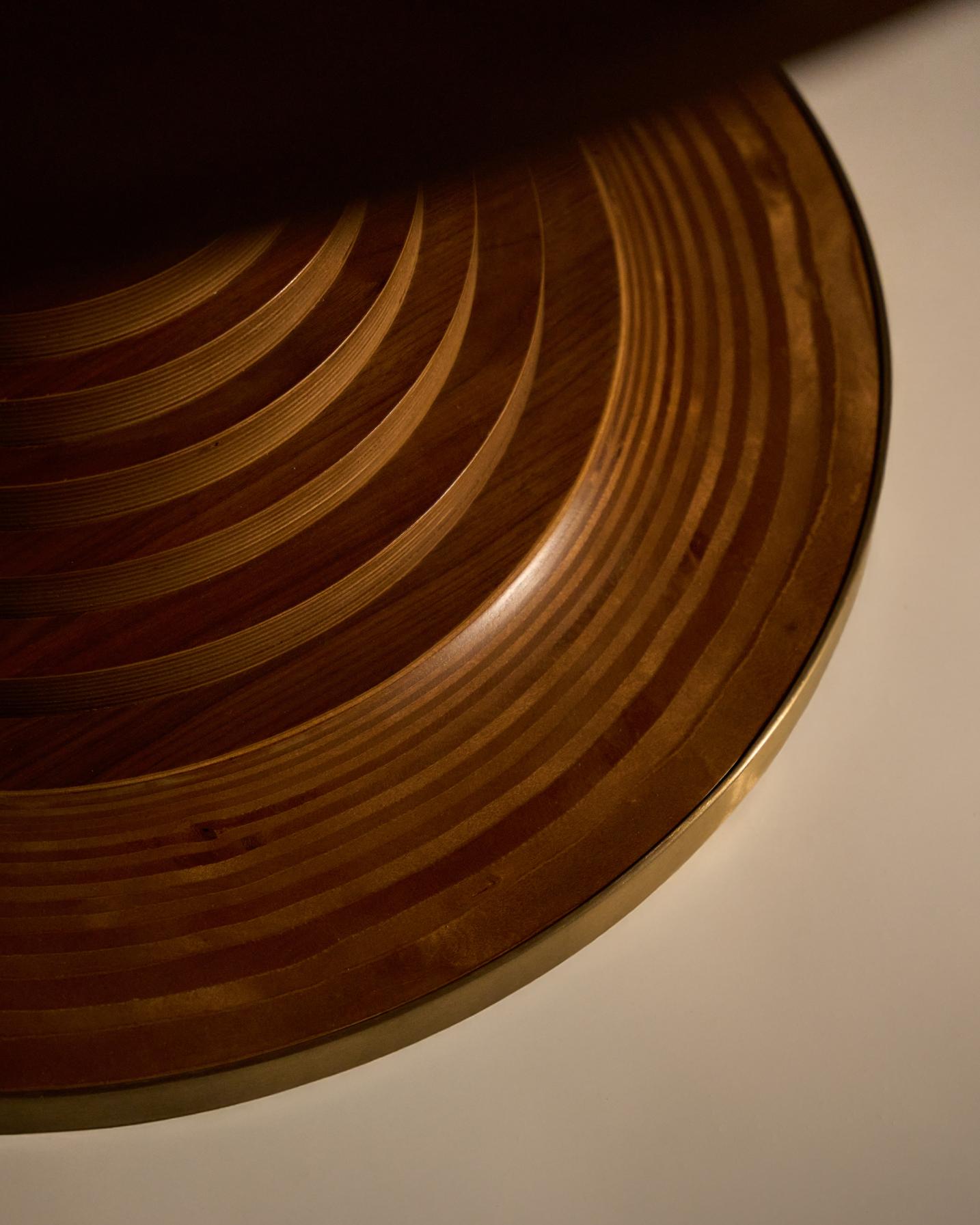 Tavolo a Dischi Dining Table – Round, Ø150, Veneer, American Walnut High Gloss Lacquered