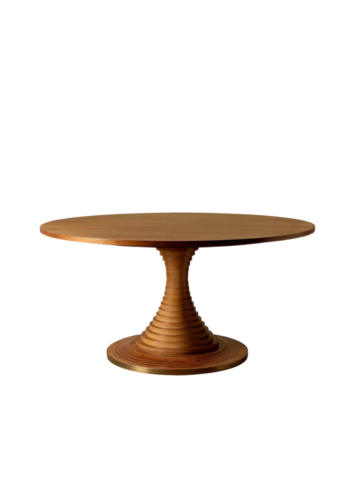 Tavolo a Dischi Dining Table – Round, Ø150, Veneer, American Walnut High Gloss Lacquered