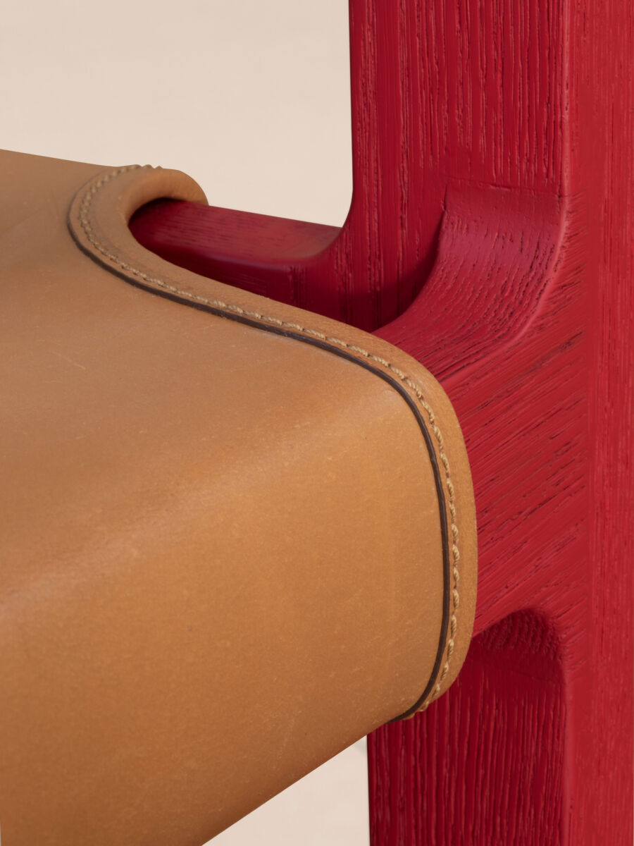 “Next Door Café” Chair, Textured Red