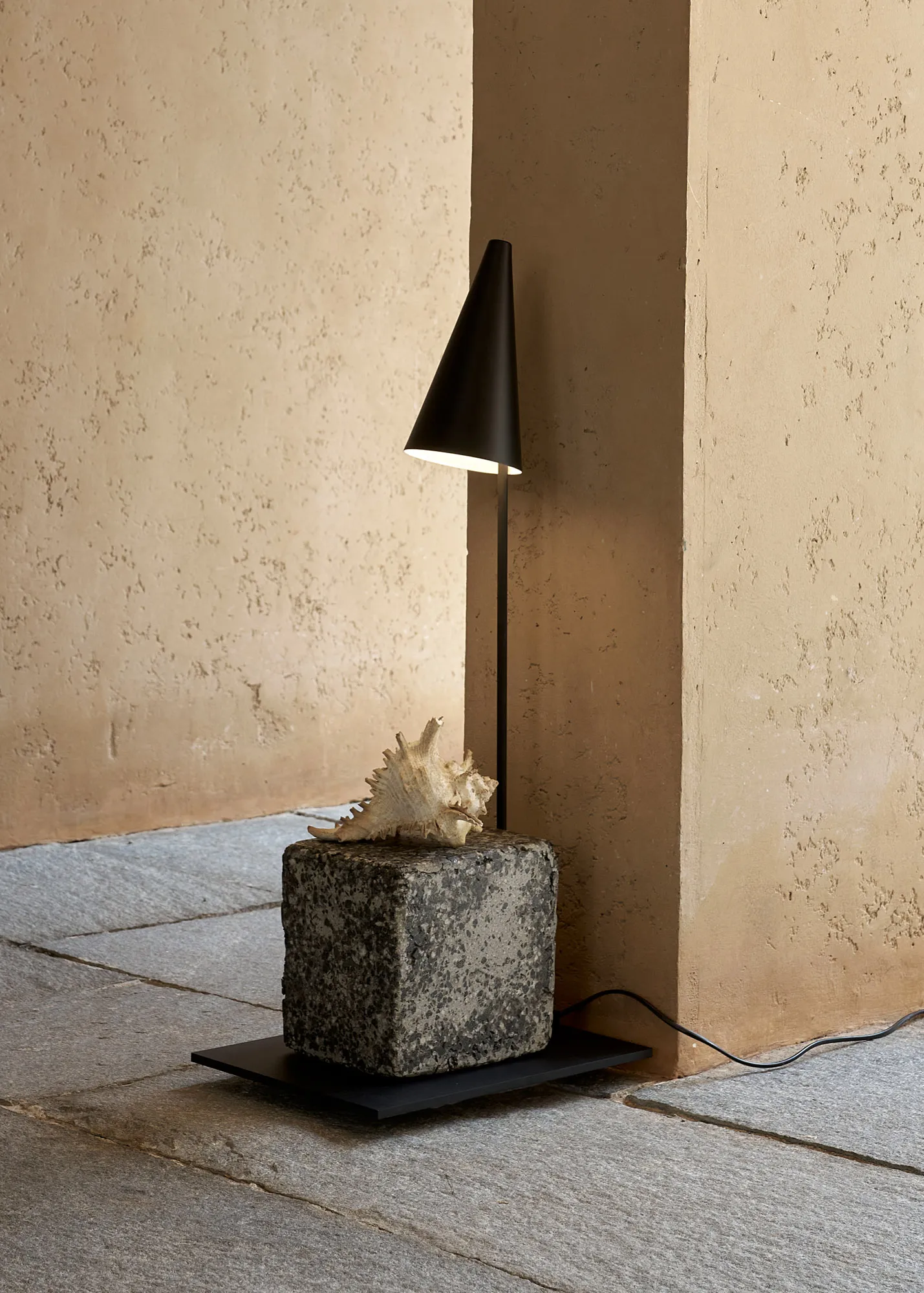 Metal and Stone Lamp (Conical)