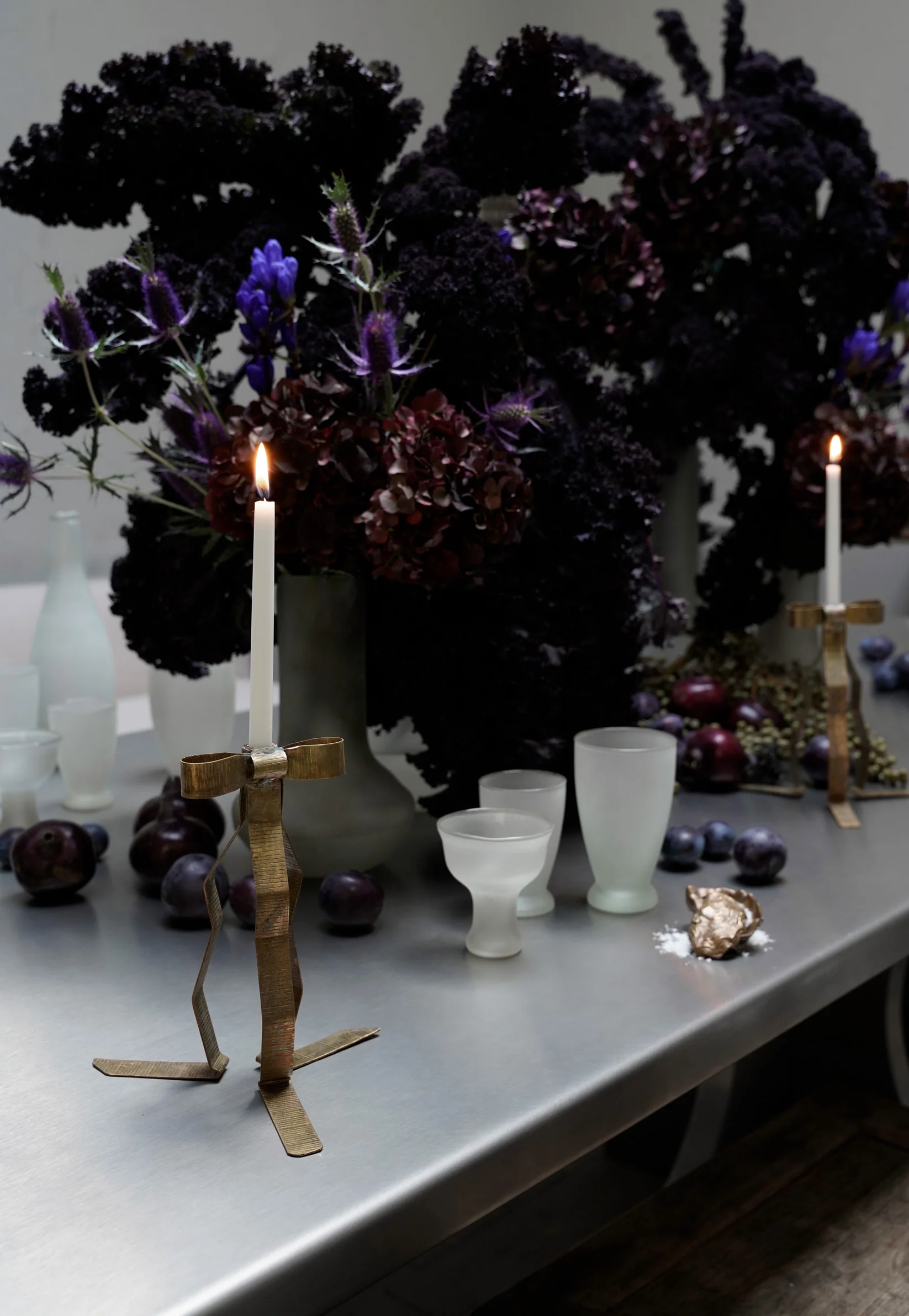 Bow Candle Holder Set with Candles