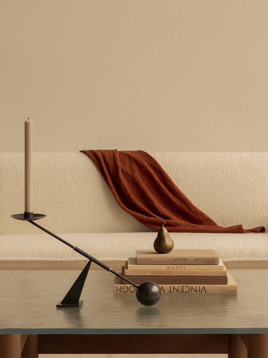 Interconnect Candle Holder, Bronzed Brass (W42.5, W70)