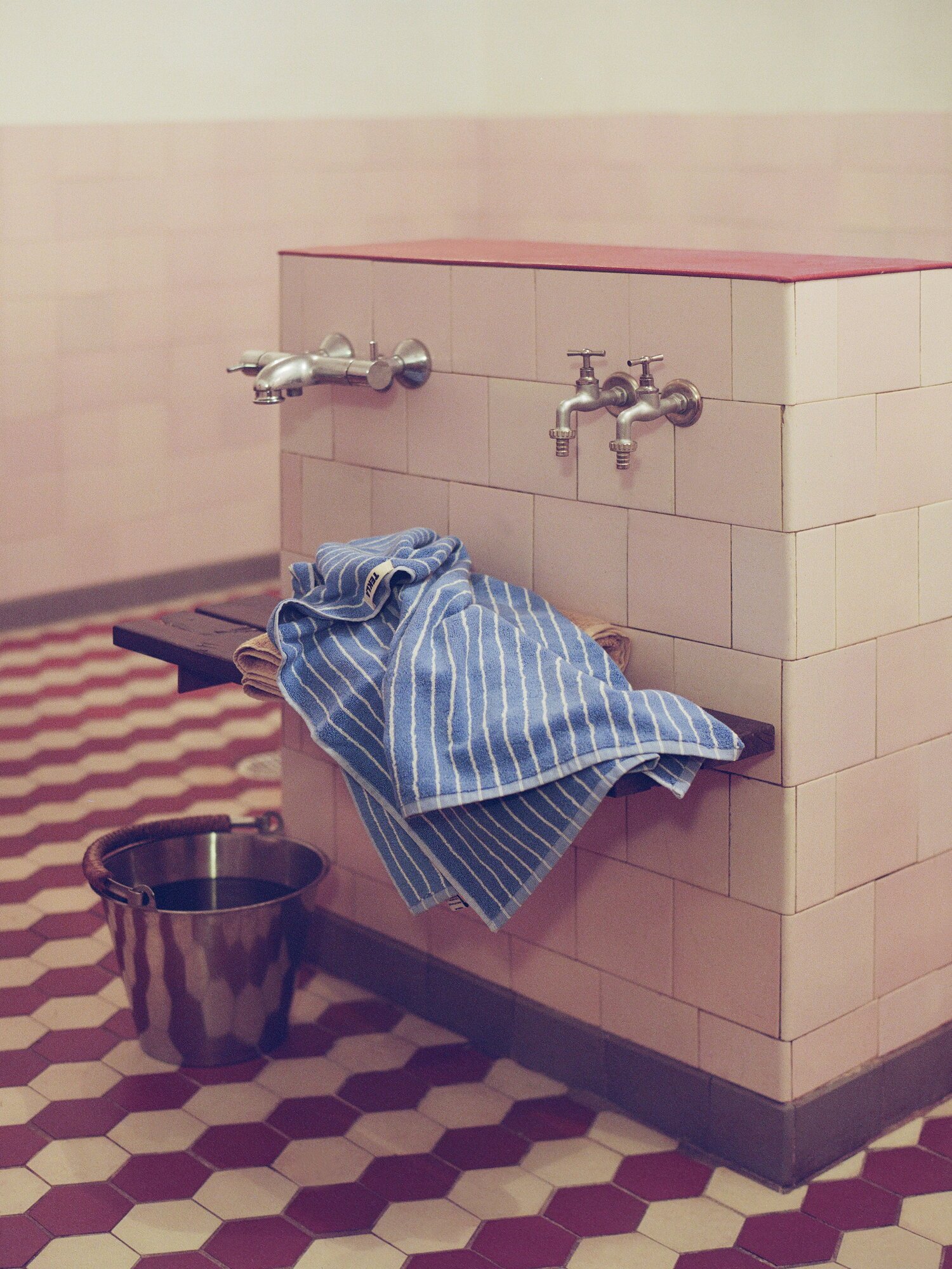 Terry Towel – Clear Blue Stripes