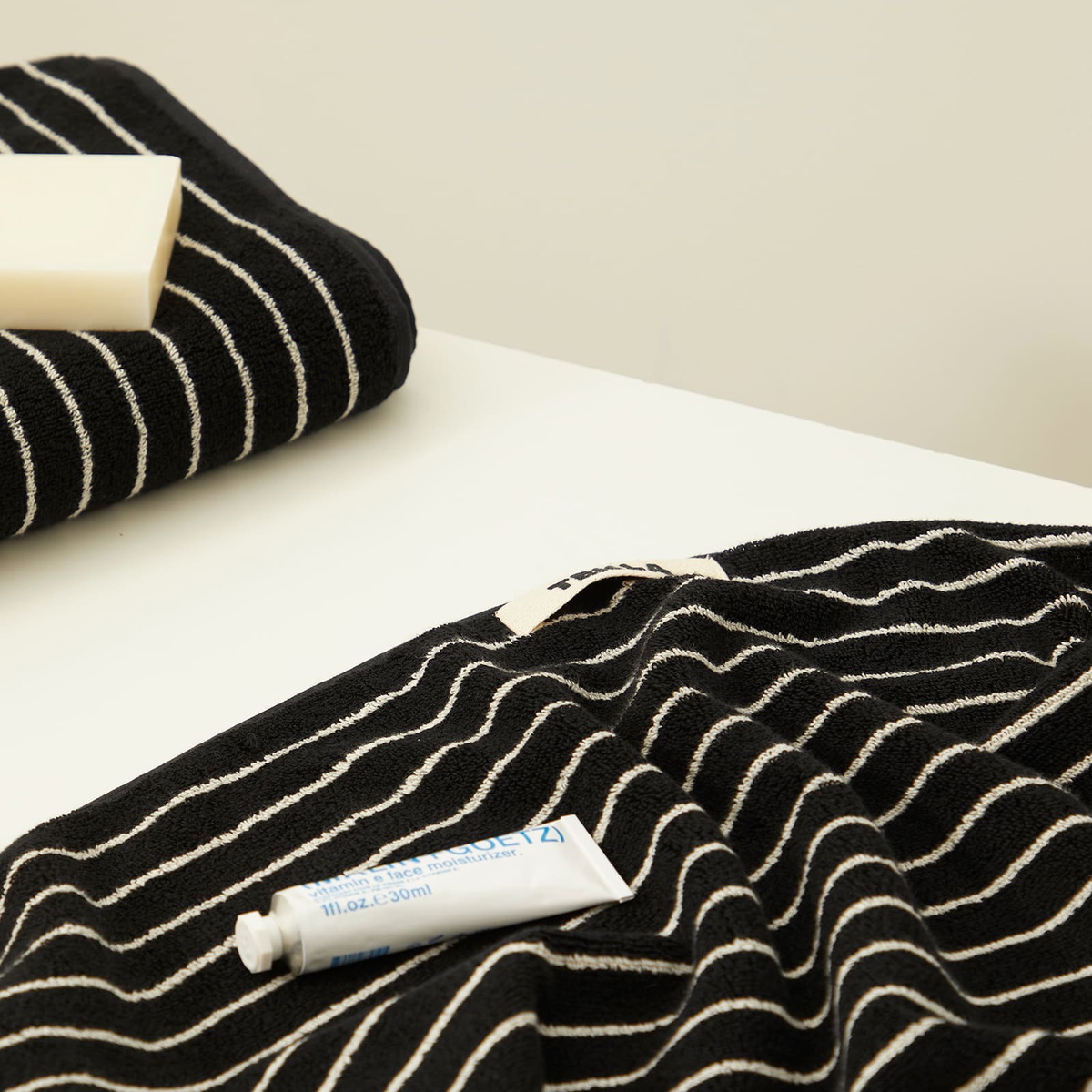 Terry Towel – Black Stripes