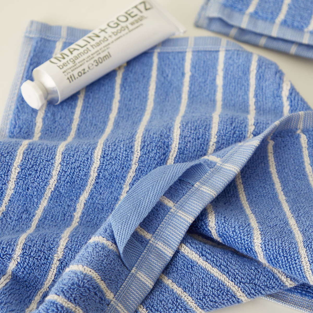 Terry Towel - Clear Blue Stripes