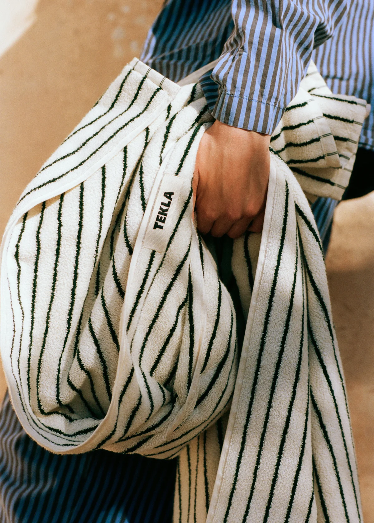 Terry Towel - Racing Green Stripes