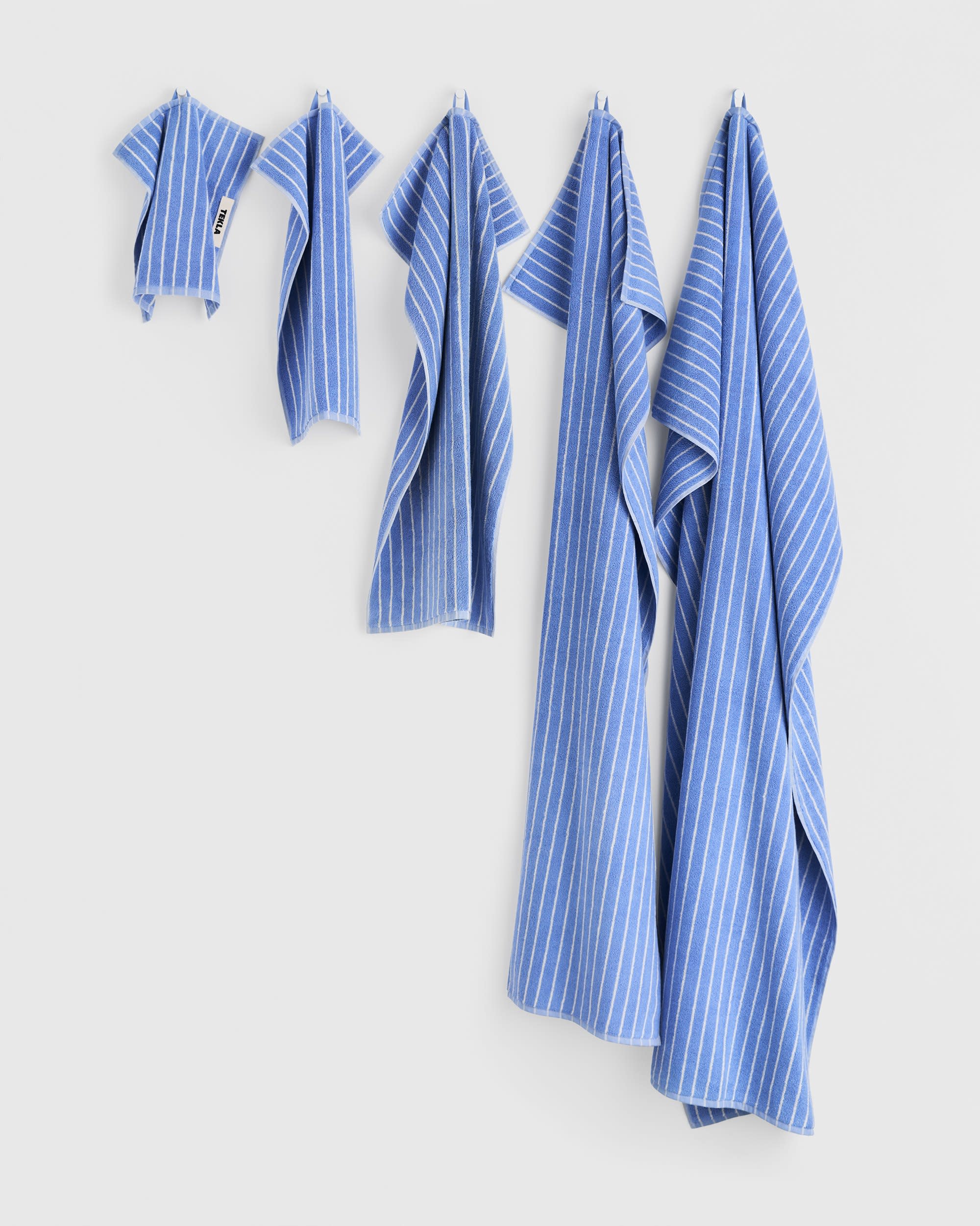 Terry Towel – Clear Blue Stripes