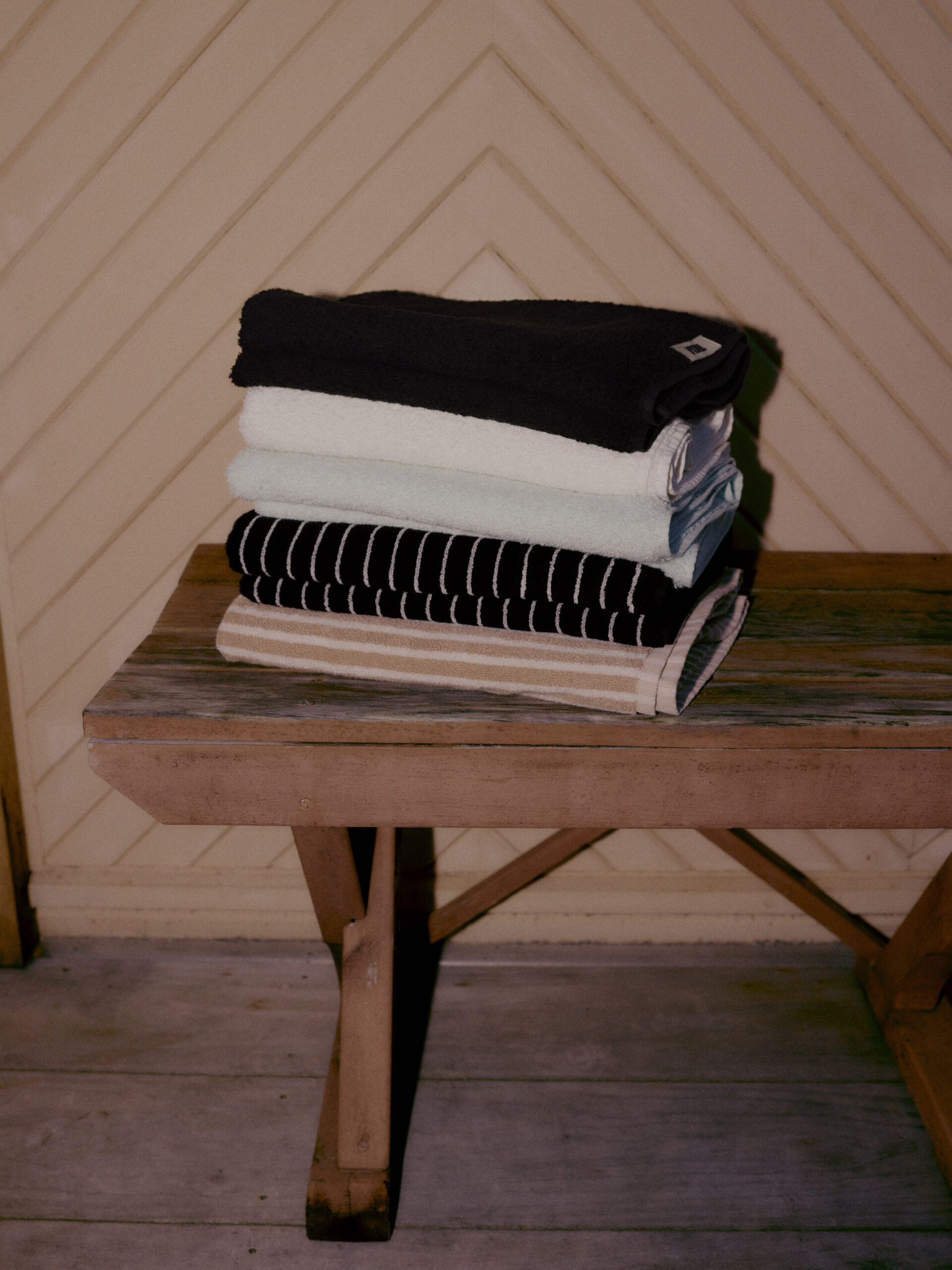 Terry Towel – Black Stripes