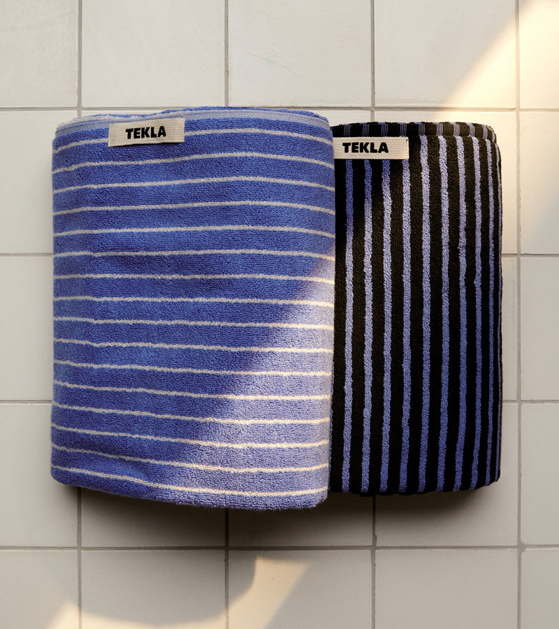 Terry Towel – Clear Blue Stripes