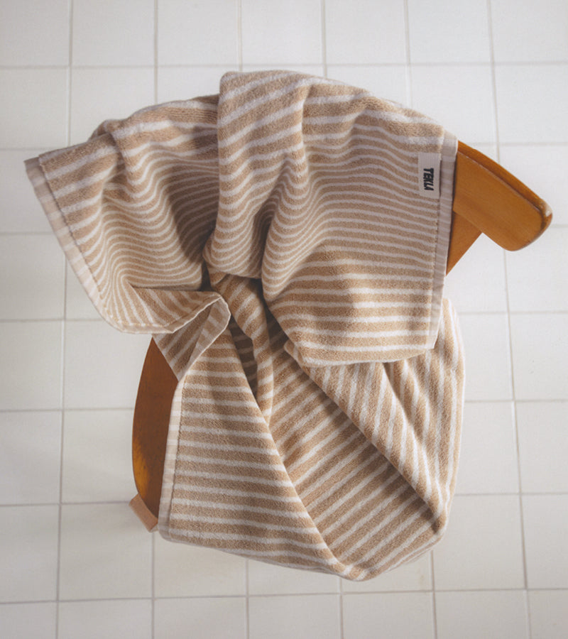 Terry Towel – Ivory Stripes