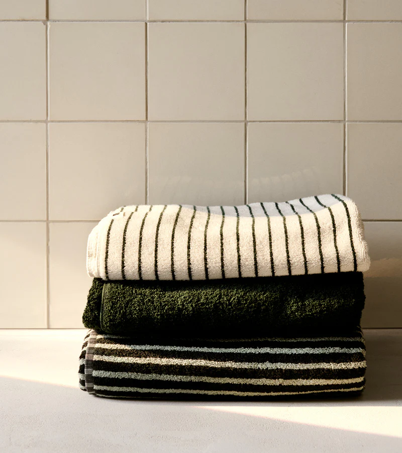 Terry Towel – Racing Green Stripes