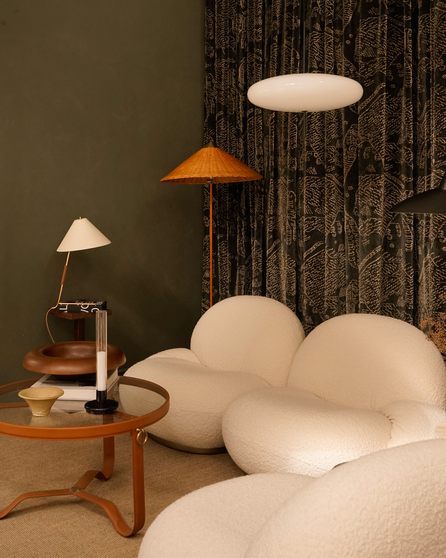 Pacha Sofa, 2 Seater with Armrests, Pearl Gold Base, Karakorum 001