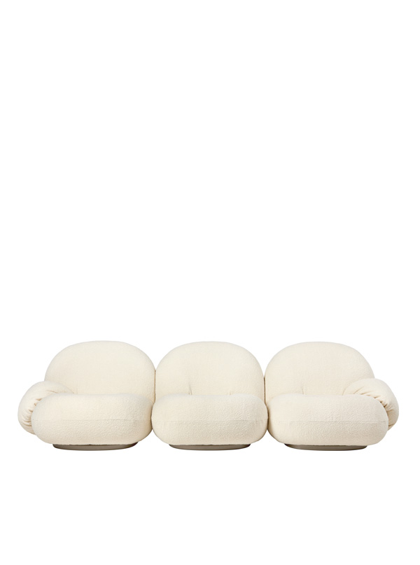 Pacha Sofa, 3 Seater with Armrests, Pearl Gold Base, Karakorum 001