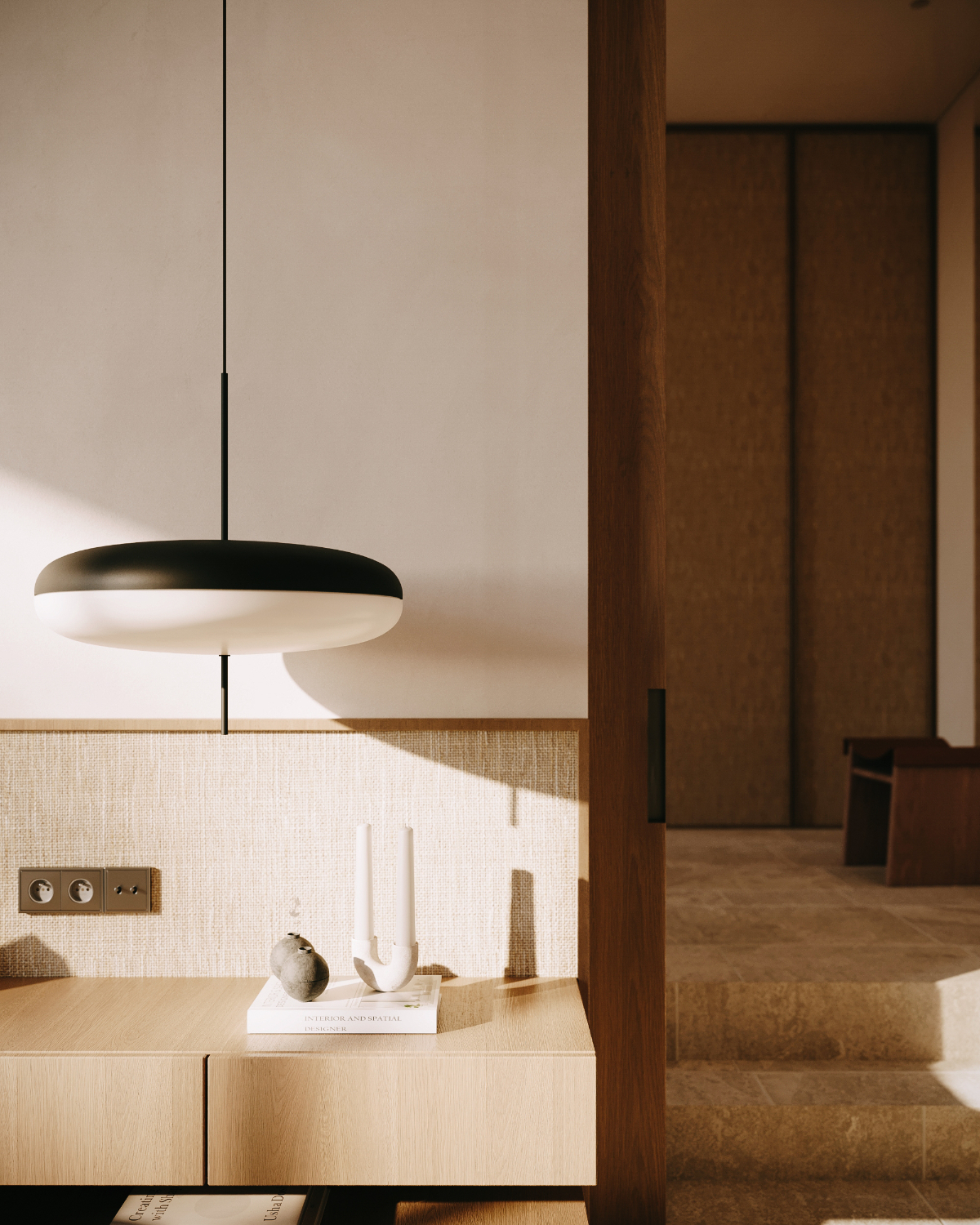 Model 2065 Pendant, Black & White Diffuser